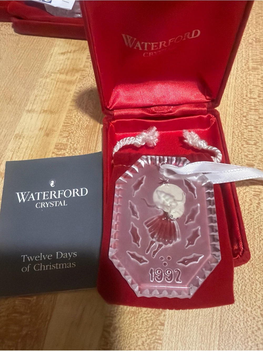 vintage Waterford Crystal "Nine Ladies Dancing" ornament from the 1992